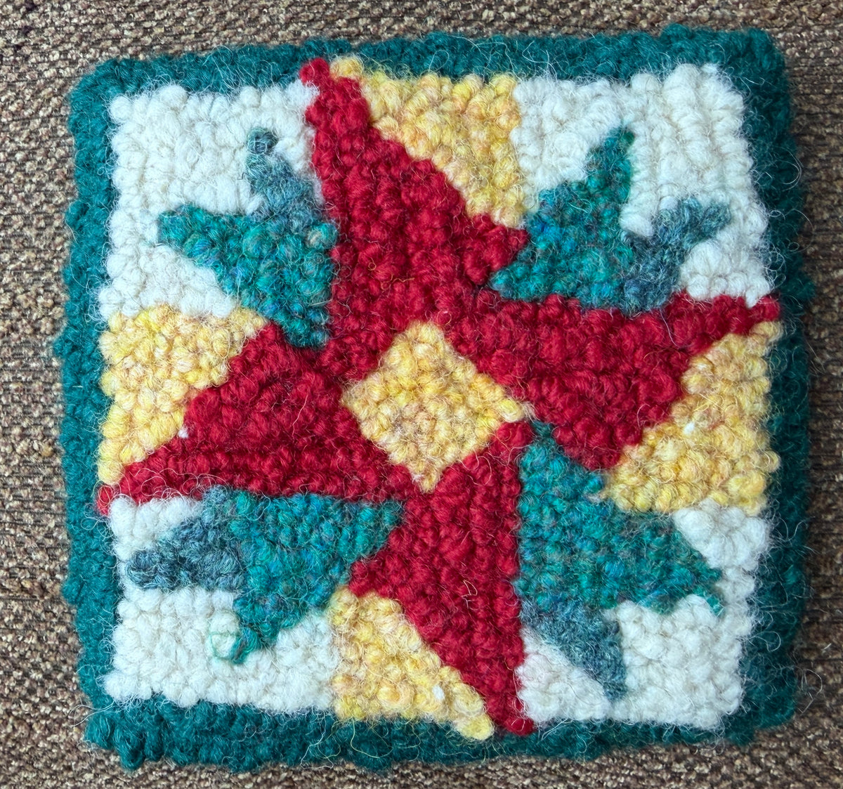 Double Aster pattern on Monk’s cloth or Weaver’s cloth