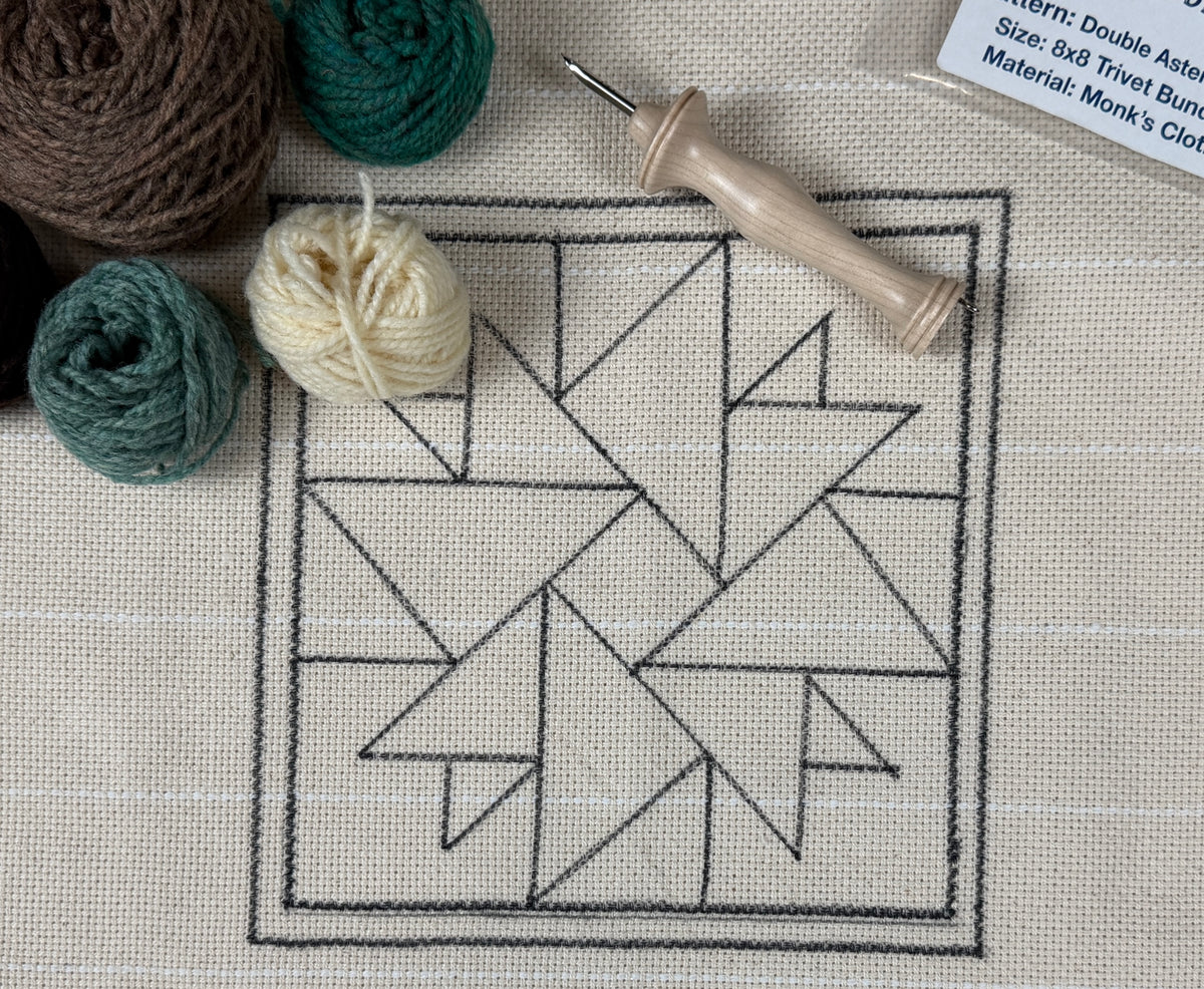 Double Aster pattern on Monk’s cloth or Weaver’s cloth