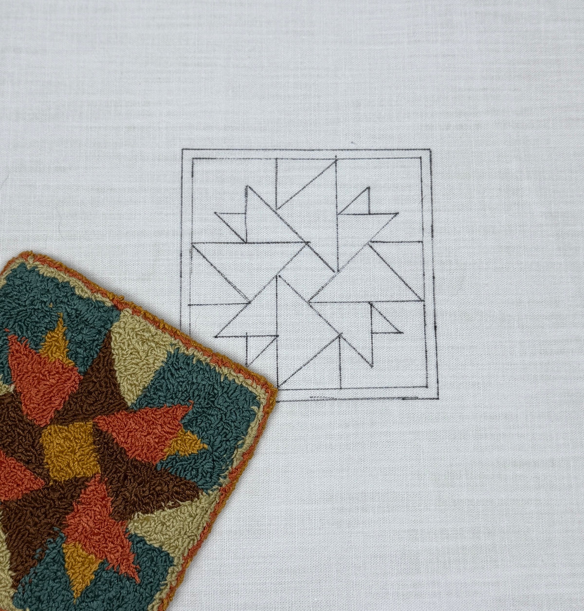 Double Aster pattern on Monk’s cloth or Weaver’s cloth