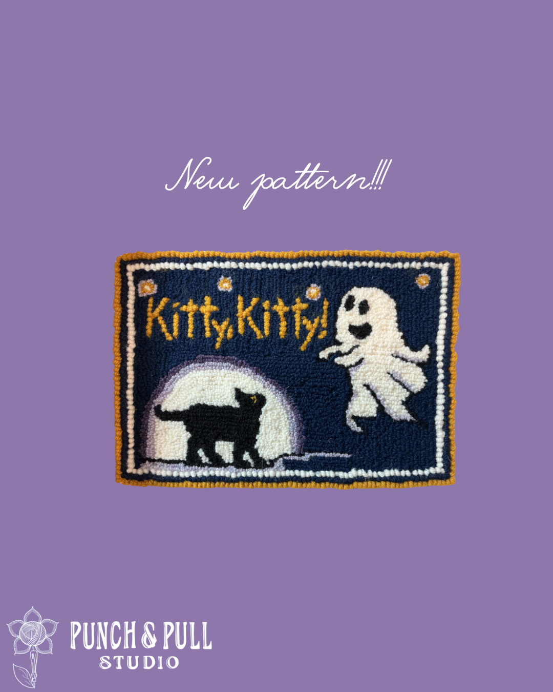 Kitty, Kitty, pillow pattern on Monk’s Cloth